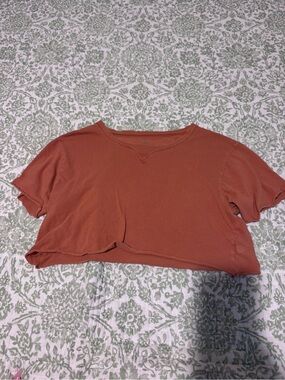 Aerie Rust Cropped Tee - Short Sleeve Casual Top